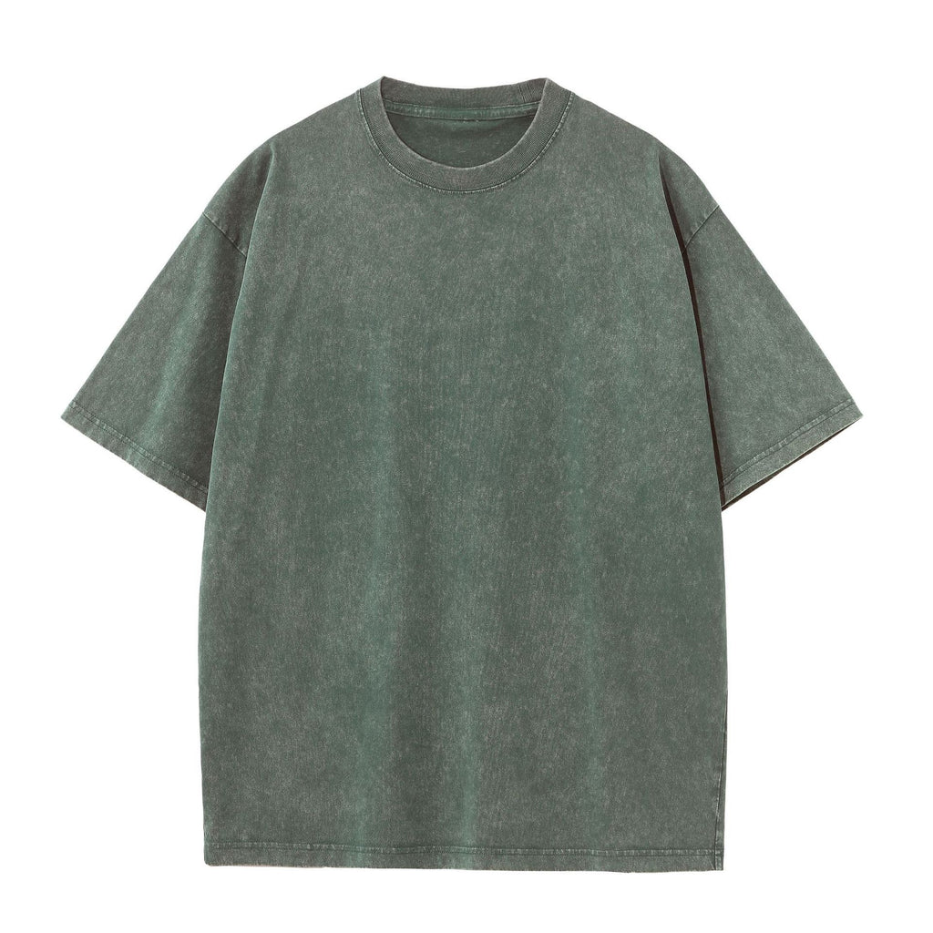 American-style Stir-fried Snowflake Batik Crewneck Short Sleeves