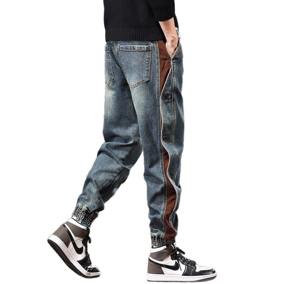 American Stitching Harlan Loose All-matching Casual Trendy Ankle Banded Pants