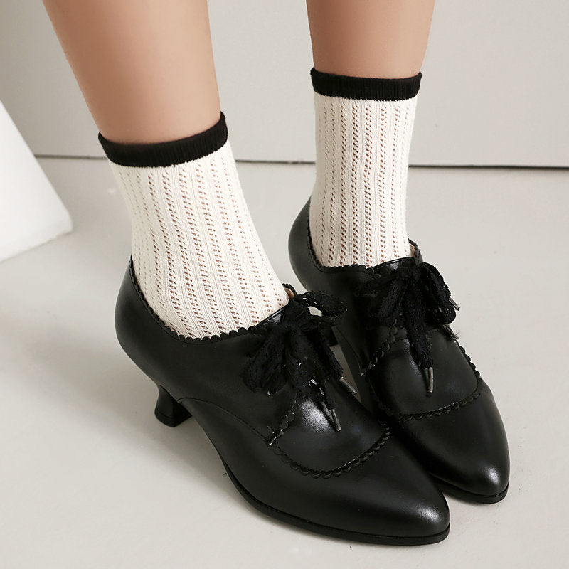 Pointed-toe Chunky-heel Womens Shoes