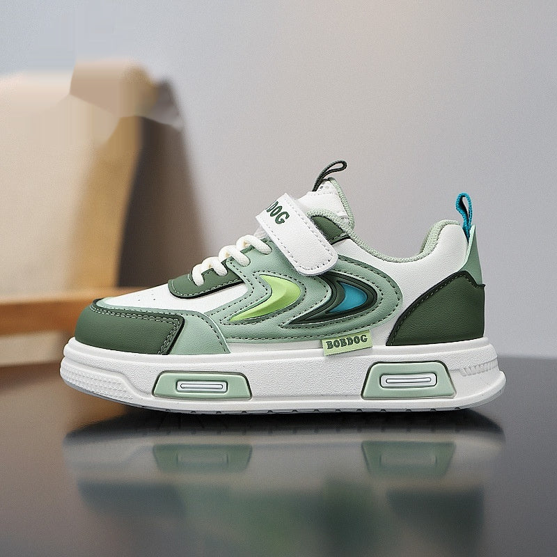 Childrens Leather Non-slip Low-top Sneakers