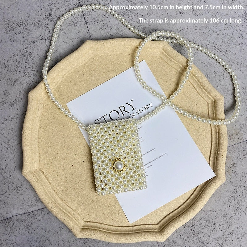 Summer Crossbody Versatile Mini Retro Handwoven Pearl Bag