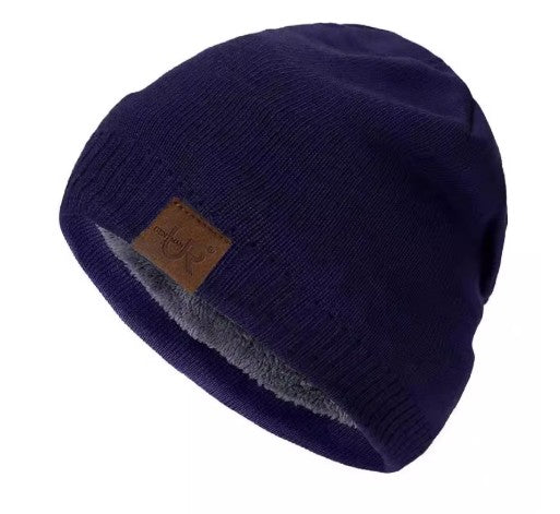 Casual Outdoor Windproof And Warm Fleece-Lined Knitted Earflap Hat