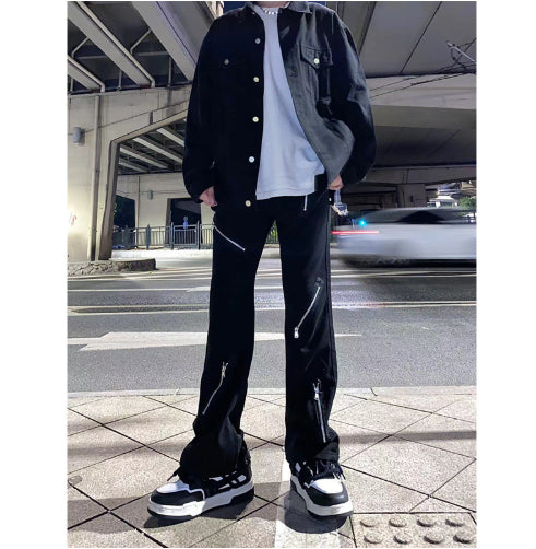 Mens High-street Edgy And Stylish Loose-fit Pants