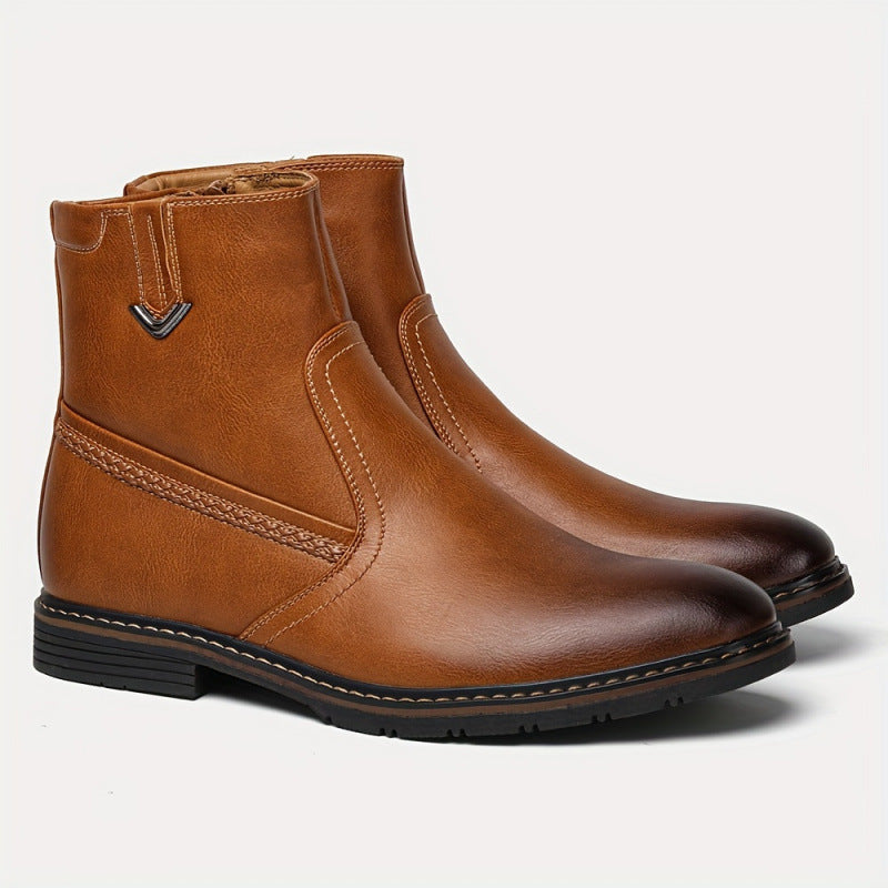 Dress Boots With Zipper Faux Fur