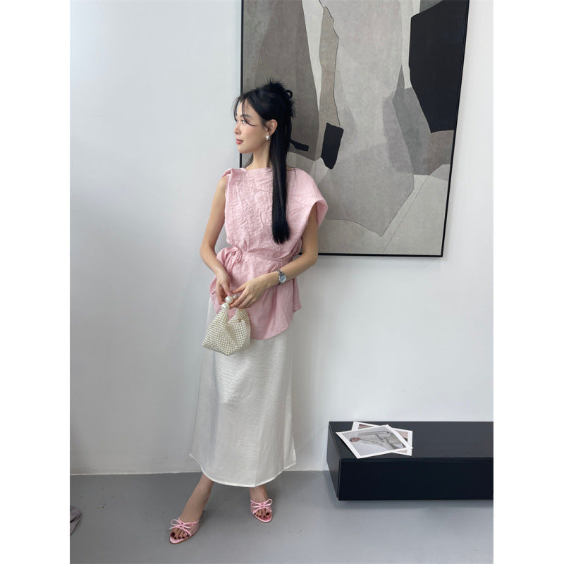 Fashionable Bow-Tie Open-Toe Mesh High-Heel Slide Sandals For Women