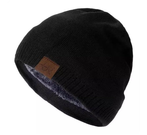 Casual Outdoor Windproof And Warm Fleece-Lined Knitted Earflap Hat