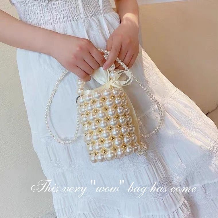 Summer Crossbody Versatile Mini Retro Handwoven Pearl Bag
