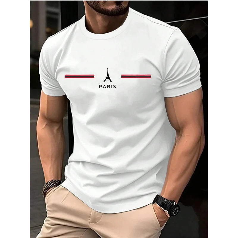 Men's Loose Oversized Casual Sports Round T-shirt
