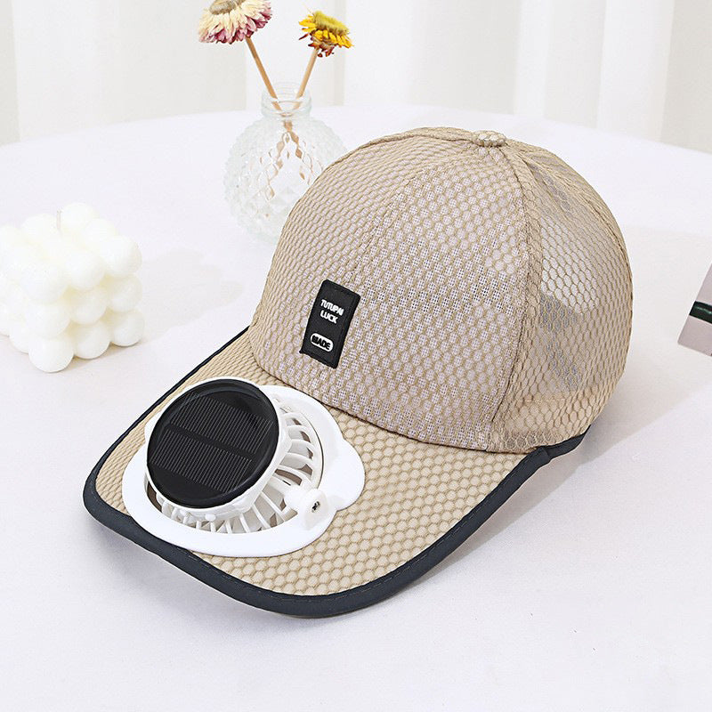 Breathable Mesh Cap With A Solar-powered Fan
