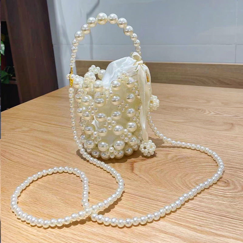 Summer Crossbody Versatile Mini Retro Handwoven Pearl Bag
