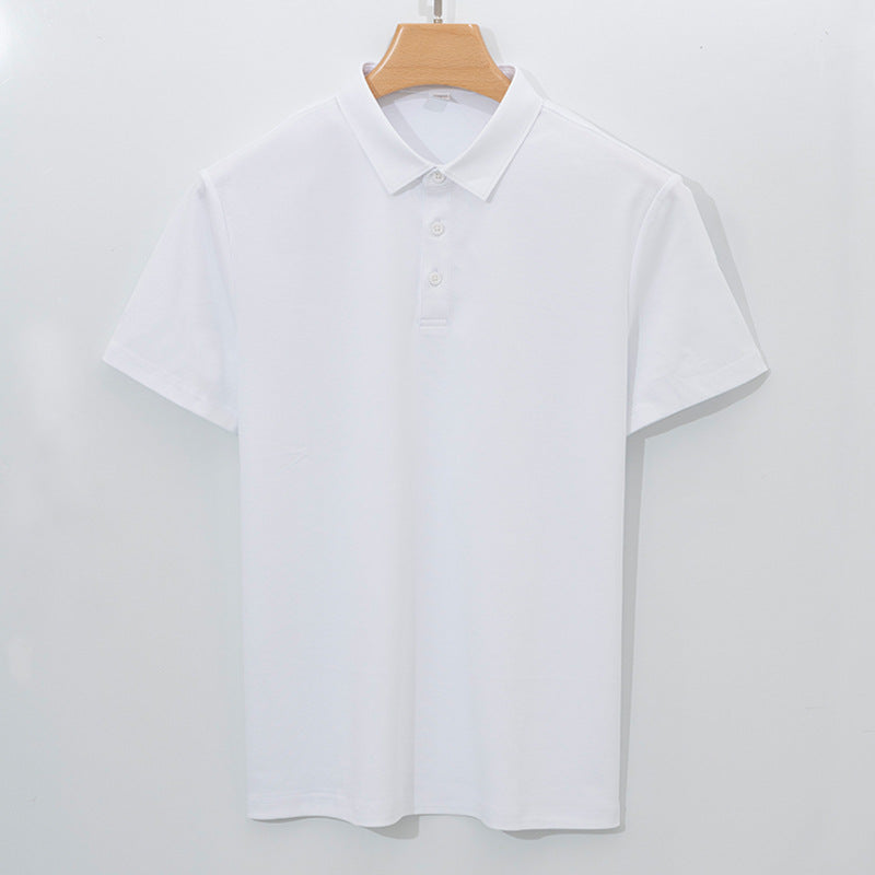High-end 120-count Double-sided Mercerized Cotton Mens Short-sleeve Polo Shirt