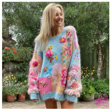 Womens Retro Printed American Streetwear Loose Knit-Resistant Cardigan Coat