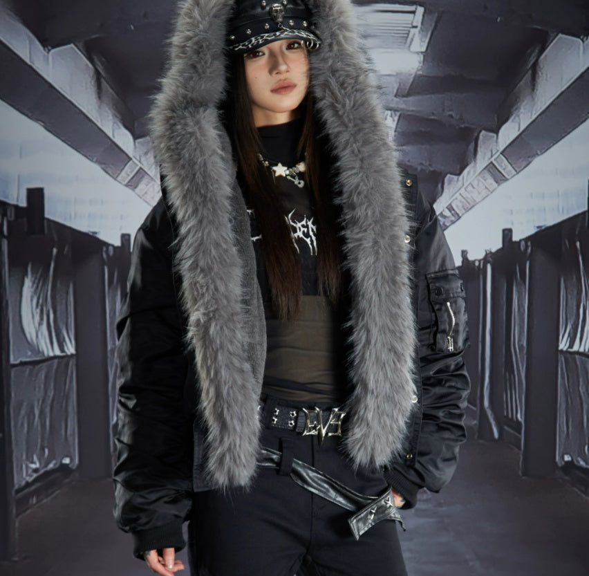 Embroidered Fleece Cotton-Padded Jacket Short-Style Outerwear