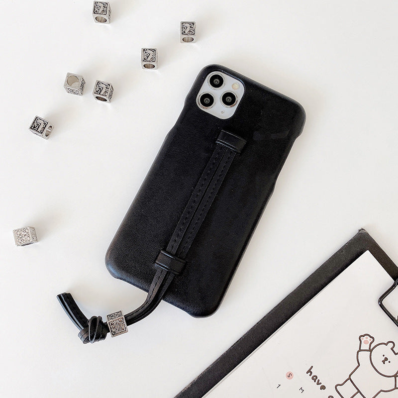 جراب هاتف بثلاثة أنواع من الخبز مع حزام معصم من الجلد