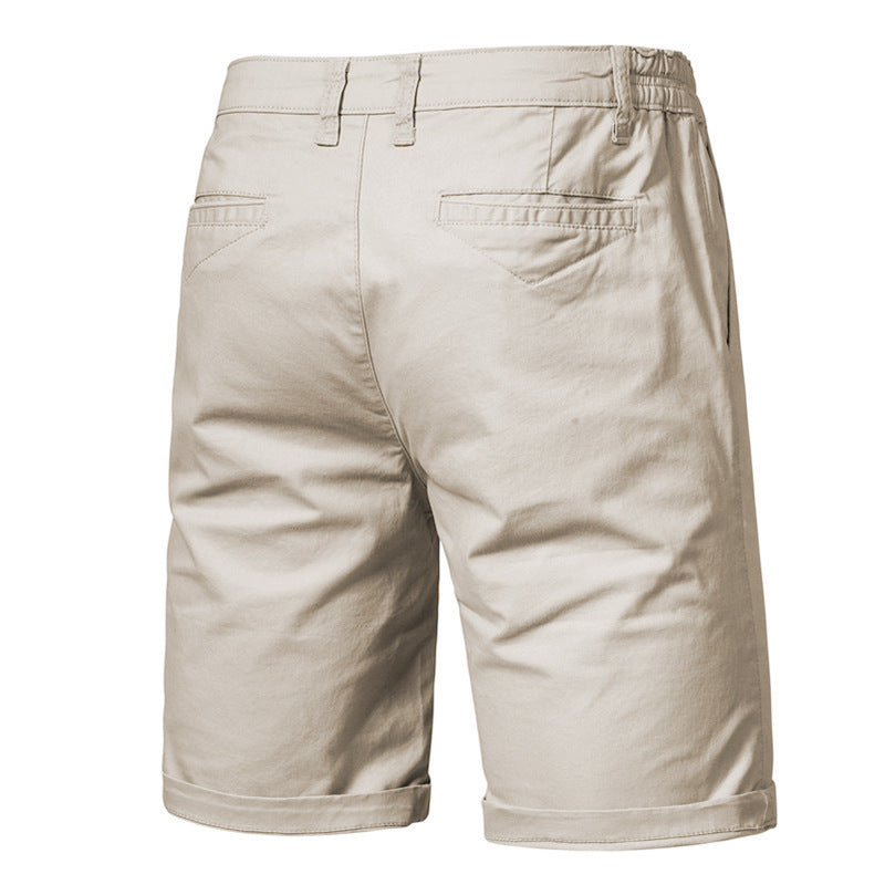Straight Slim Cropped Pants Plus Size Solid Color Men's Clothing