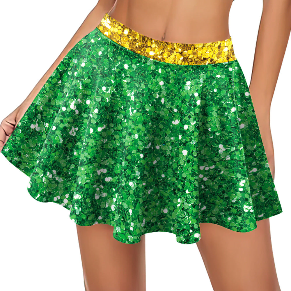 St Patricks Day Costume Womens Casual Top And Skirt