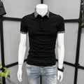 Patterned Collar Slim-fit Fashionable Collared T-shirt