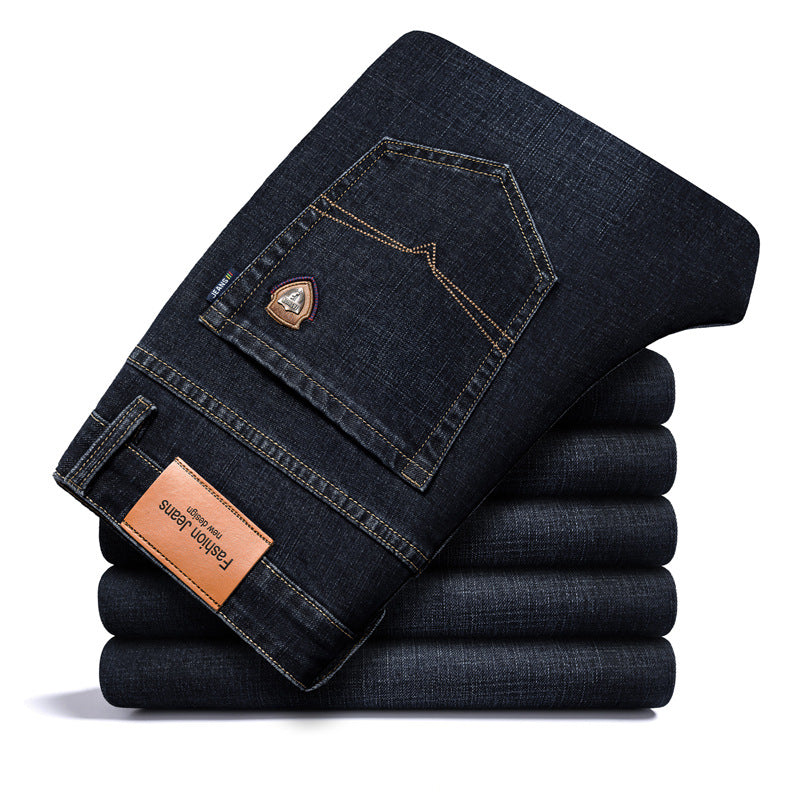 Fleece-lined Men's Loose Straight Plus Size Jeans