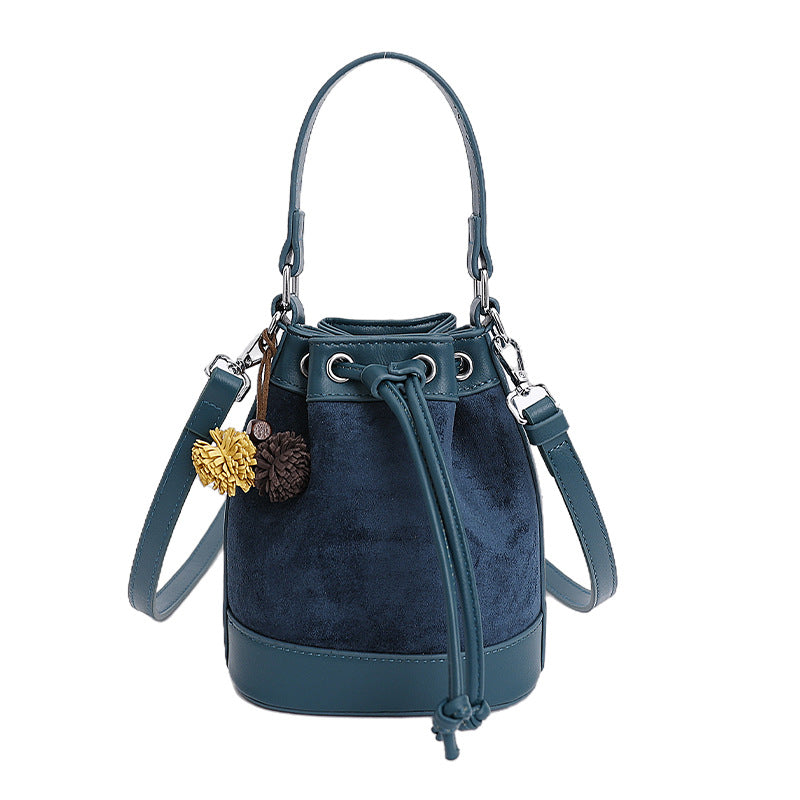Drawstring Handle All-Match Bucket Bag For Women