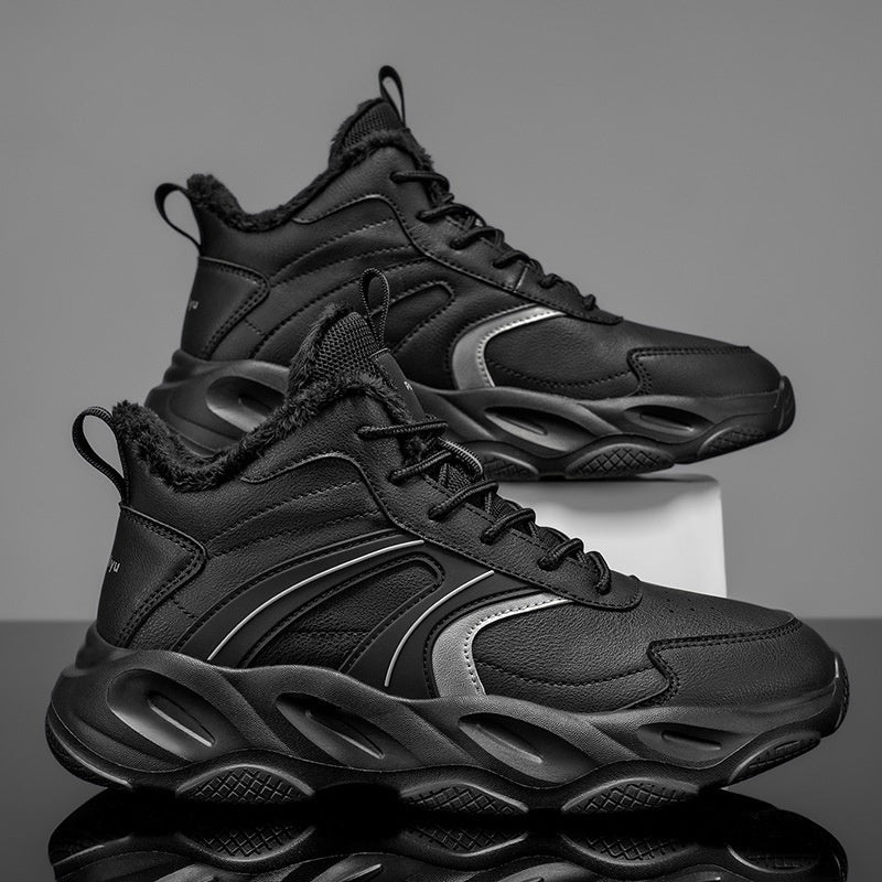 Mens Cozy  Thick-soled Cotton Shoes For Casual And Athletic Wear