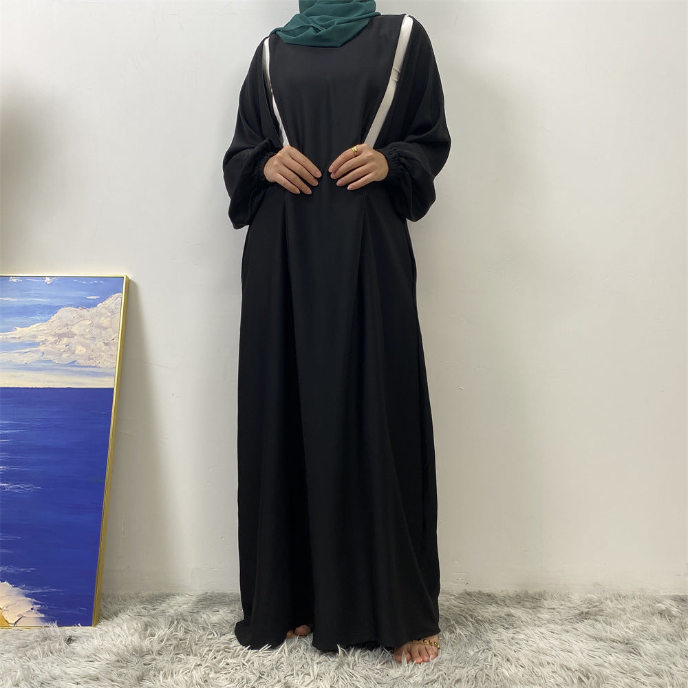 Fashion Nursing Clothes Muslim Long Sleeve Slim Fit Dress