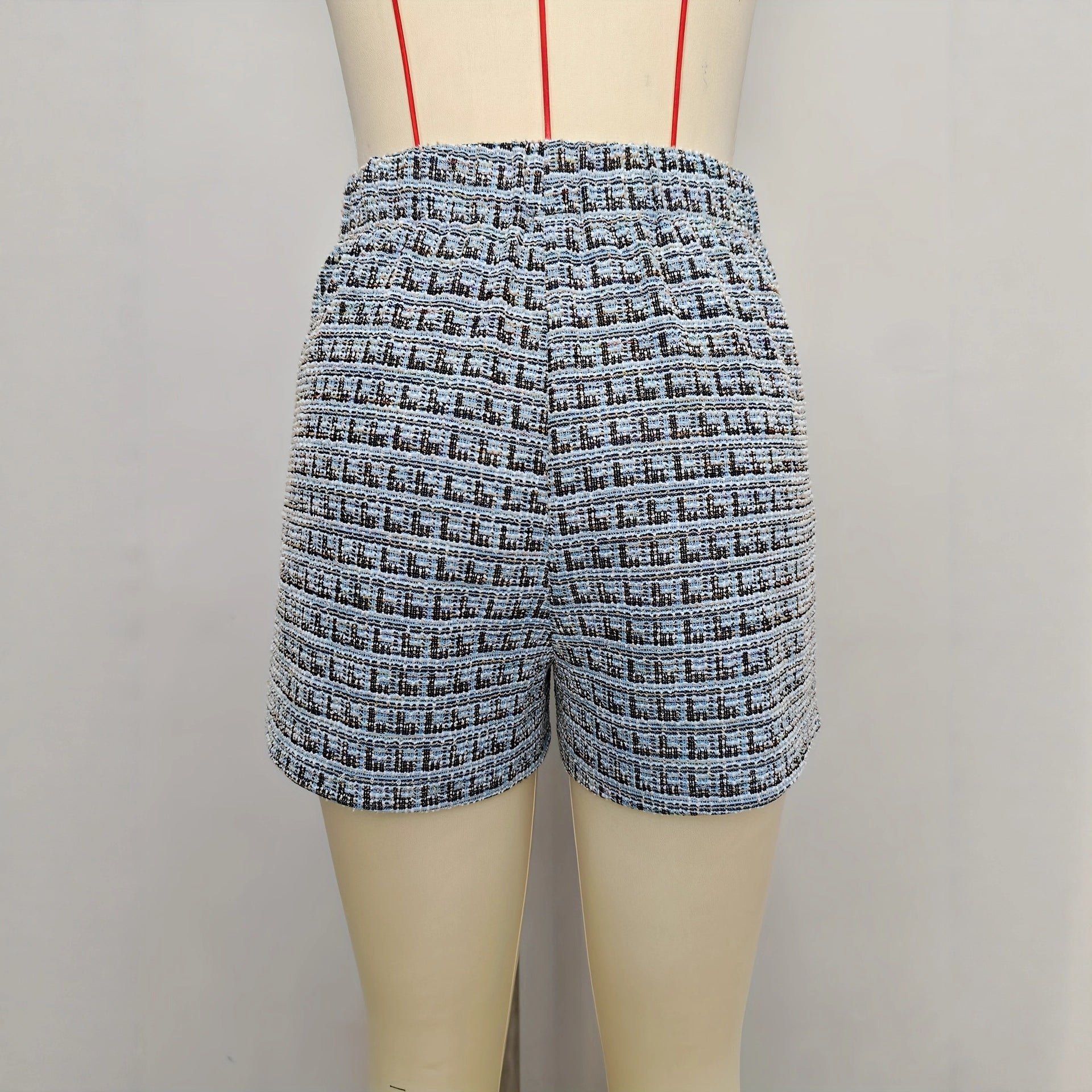Fashionable Plaid Knitted Shorts For Women