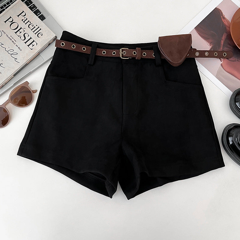 Womens Versatile Suede-Like Shorts For A Bold Edgy Look