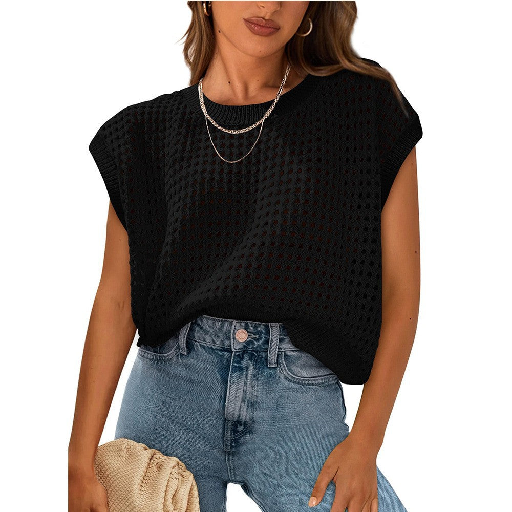 Women's Hollow-Out Knitted Sweater Blouse