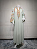 Women's Embroidered Rope Embroidered Muslim Dress