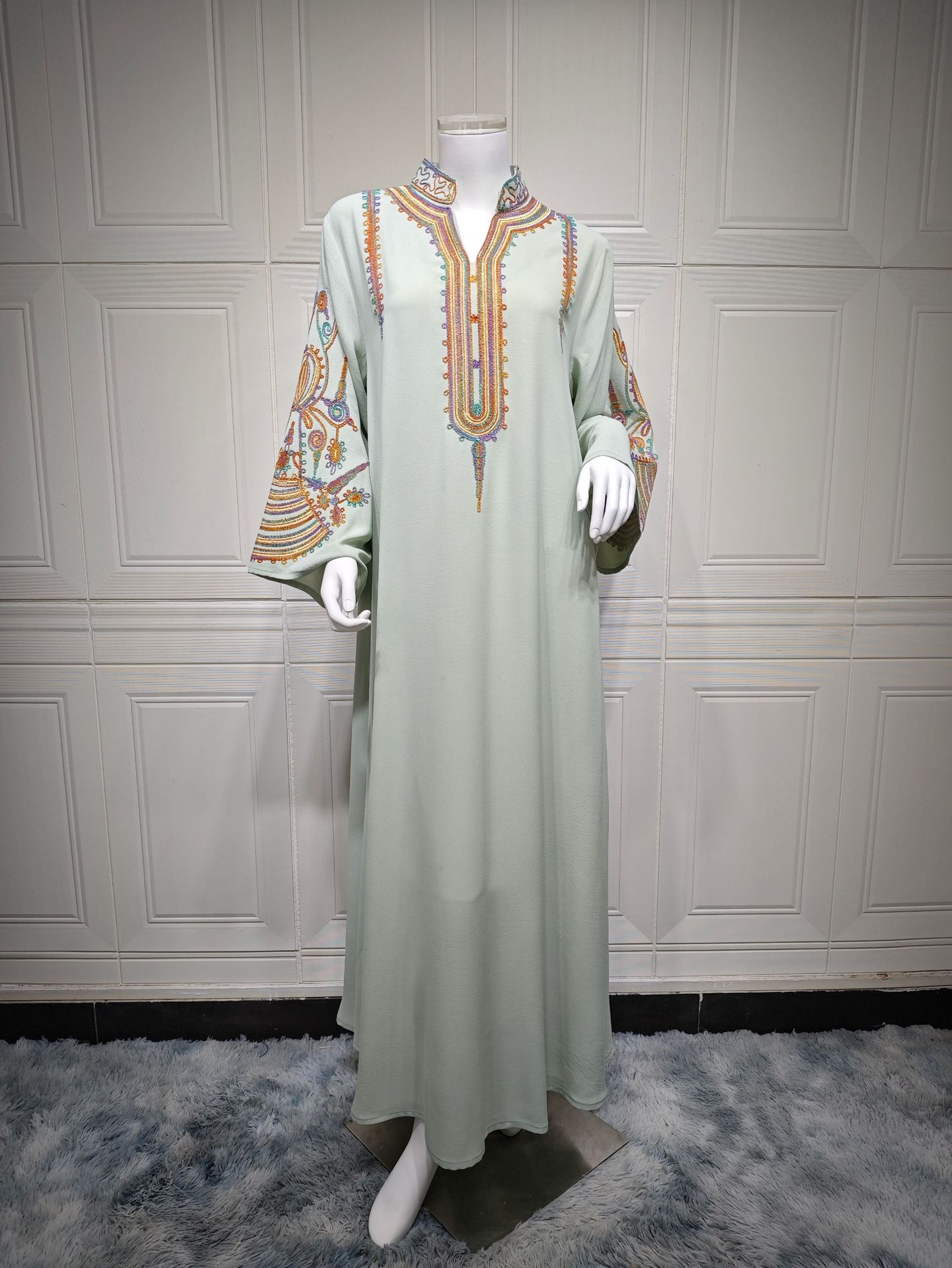Women's Embroidered Rope Embroidered Muslim Dress
