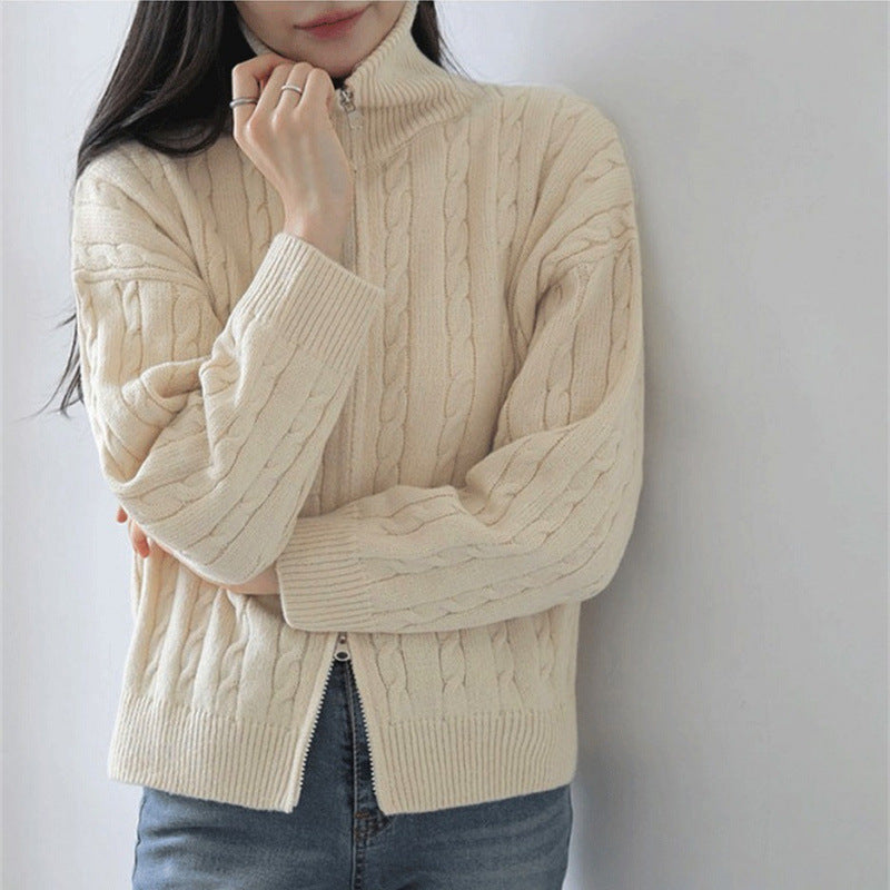 Japanese-style Christmas Cable-knit Sweater Jacket