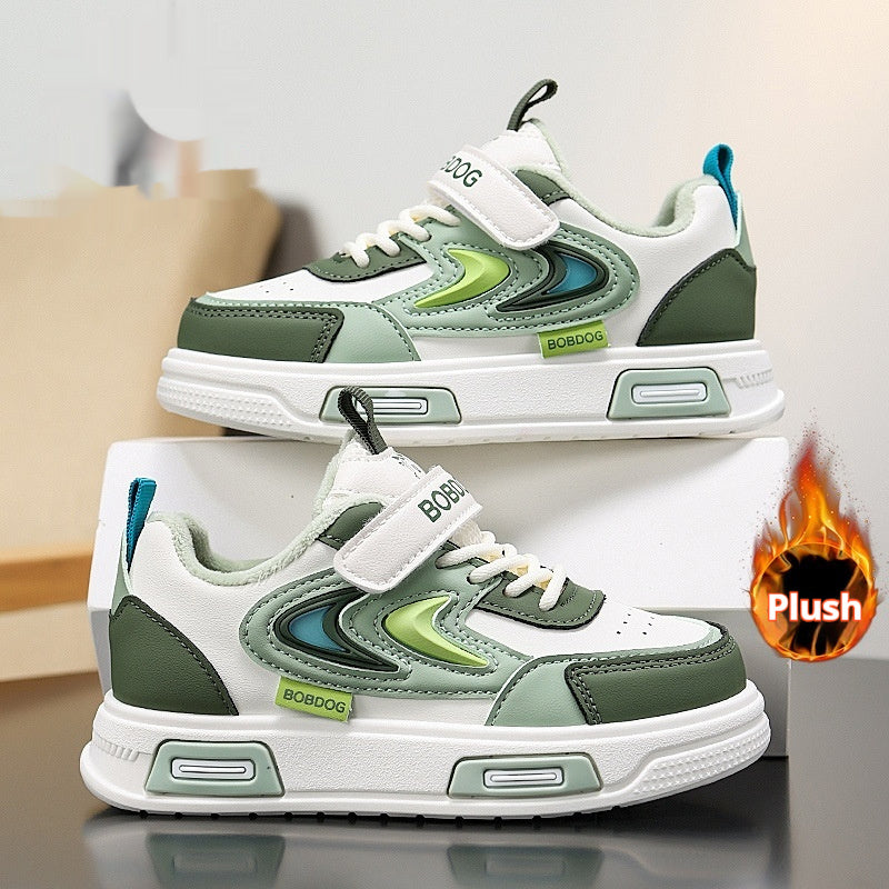 Childrens Leather Non-slip Low-top Sneakers