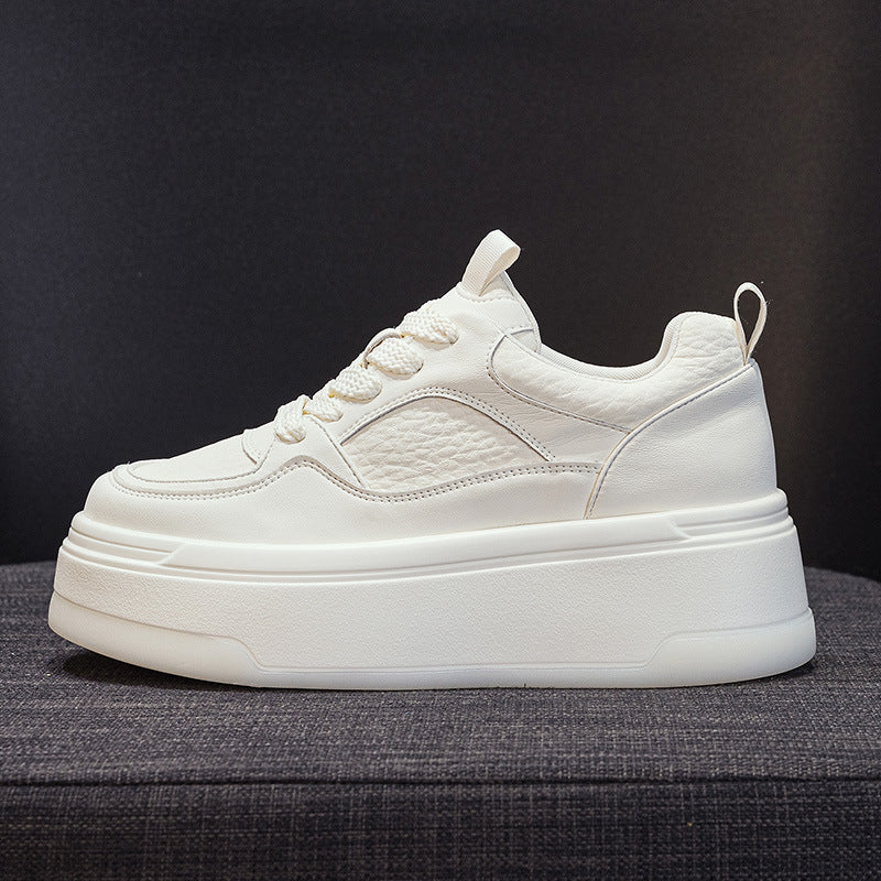 Platform Non-slip Sneakers With Thick Soles For A Height-boosting Casual Look