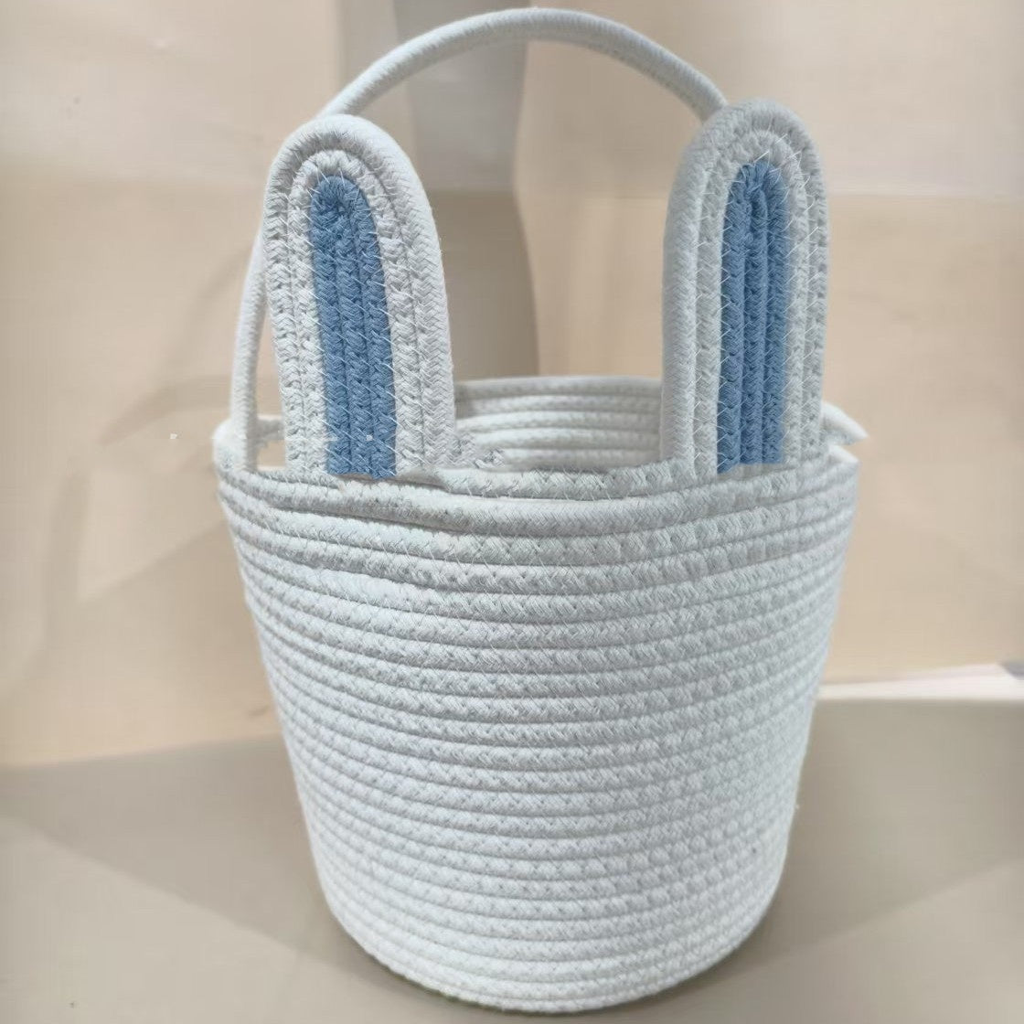 Easter Gift Basket With Hand-woven Rabbit Ears Storage Basket