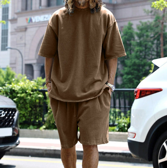 Large Size Casual Men's Suit Loose Short Sleeve