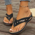 Womens Plus-Size Wedge Flip-Flops