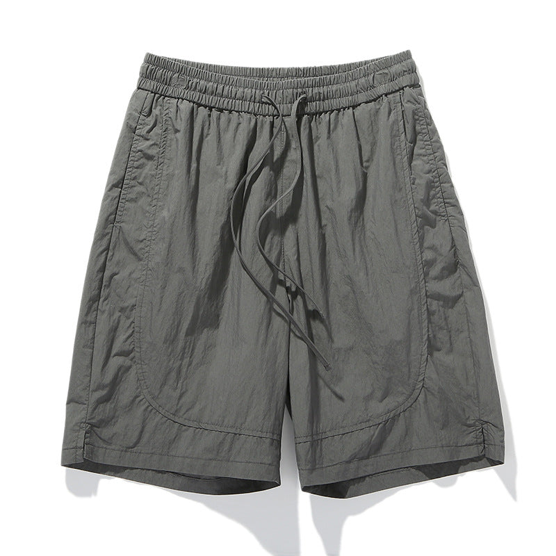 Summer Casual Five Points Youth Popularity Men's Loose Quick-drying Ice Silk Shorts