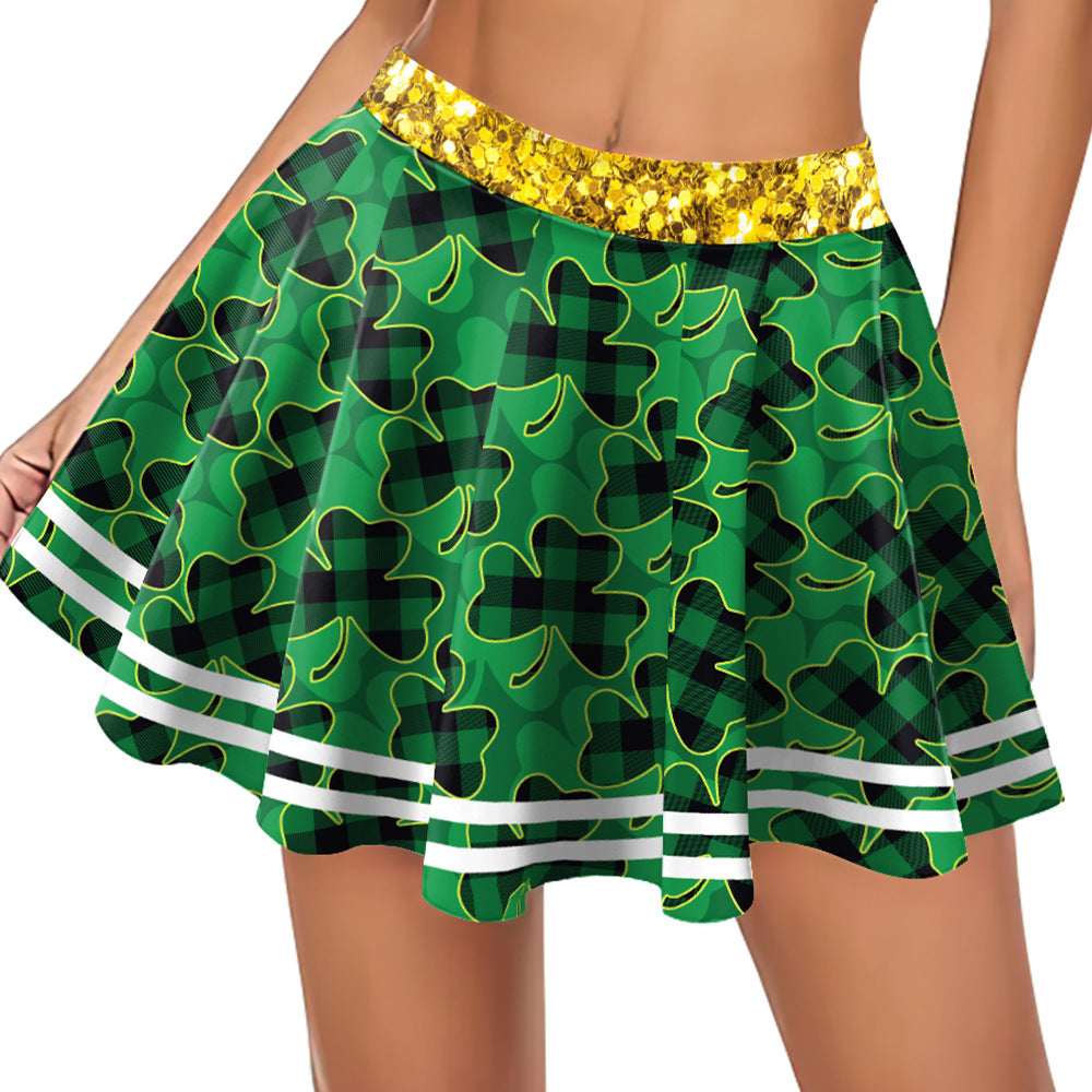 St Patricks Day Costume Womens Casual Top And Skirt