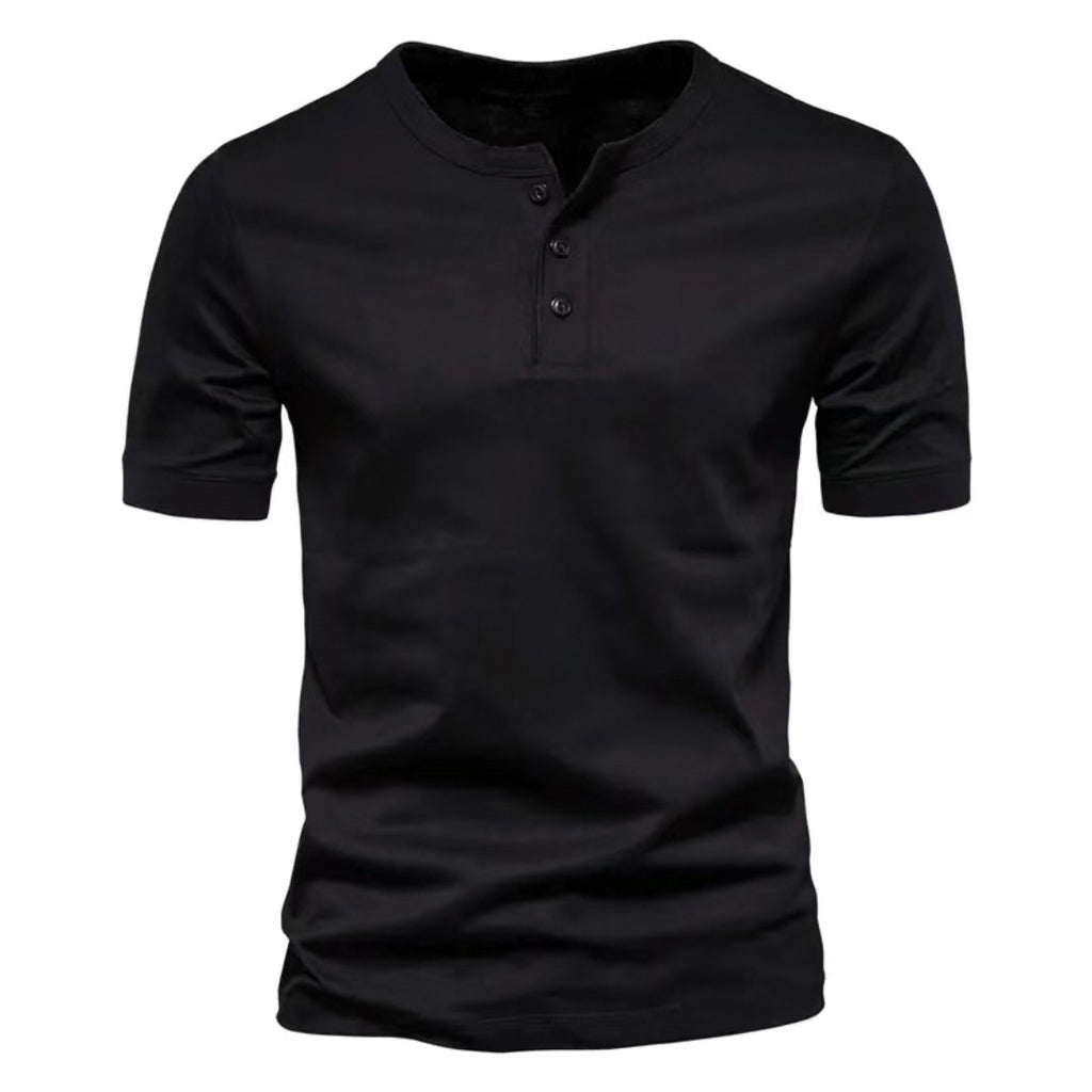 Mens Casual Crew-Neck Short-Sleeve Solid-Color T-Shirt
