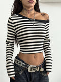 Womens Striped Long-Sleeve T-Shirt