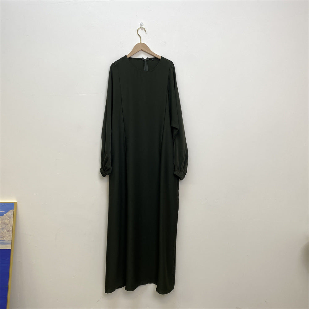 Fashion Nursing Clothes Muslim Long Sleeve Slim Fit Dress