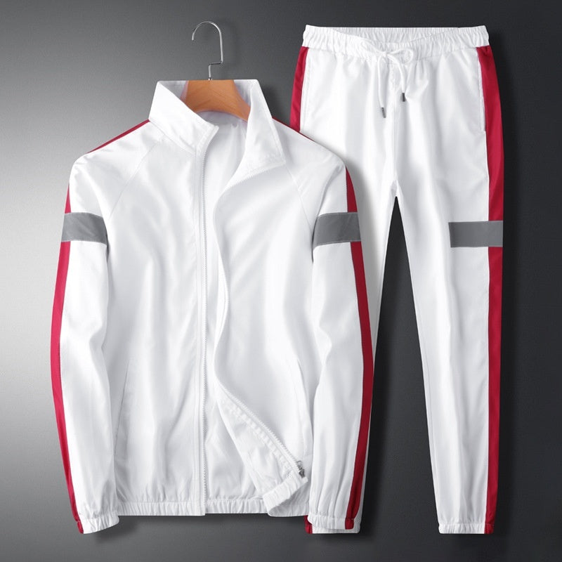 Casual Suit Men's Stand Collar Korean Style Loose Coat Sports Cargo Trousers