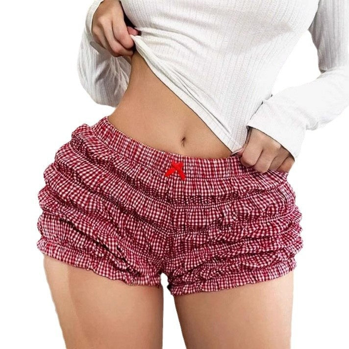 Fresh And Crisp Women's Sweet Checkered Short Pants