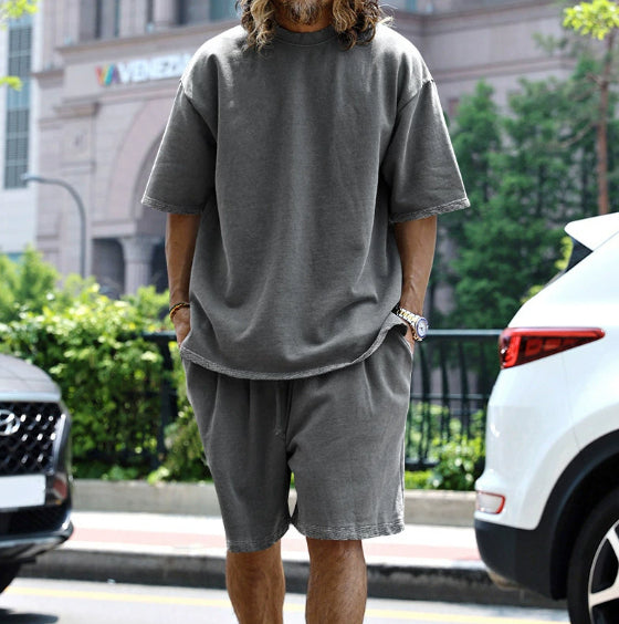 Large Size Casual Men's Suit Loose Short Sleeve