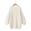 V-neck Backless Lace-up Midi Sweater For Women