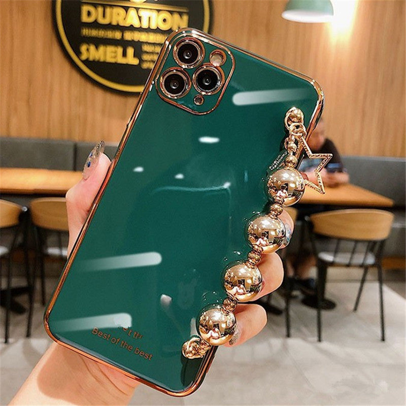 حافظة سوار معصم مزينة بخرز مطلي بالكهرباء