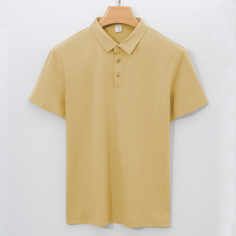 High-end 120-count Double-sided Mercerized Cotton Mens Short-sleeve Polo Shirt