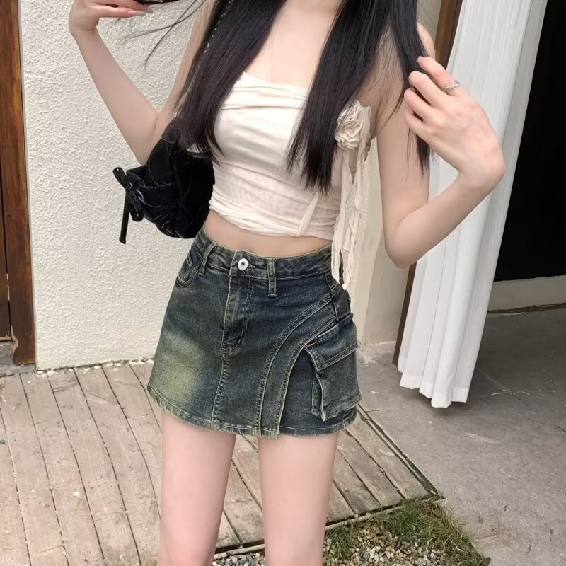 New Anti-exposure, Slimming Denim Shorts Skirt