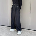 Draped Loose-fitting Mens Casual Pants With Wide Legs That Drag On The Floor