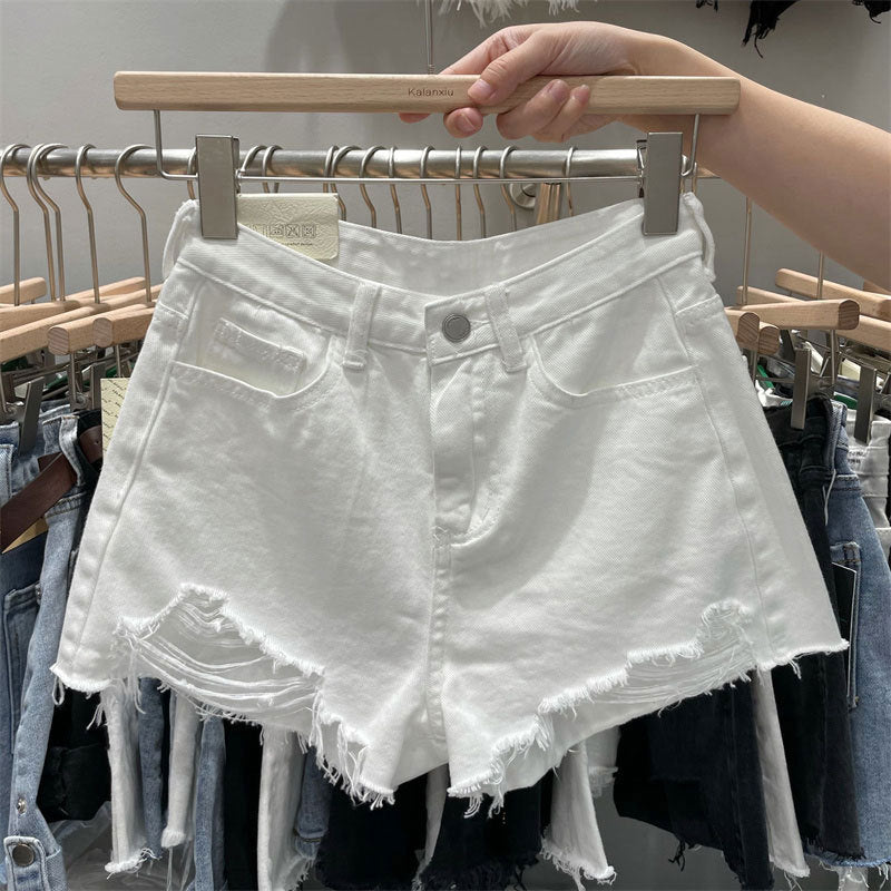 Raw-edge Denim Shorts For Women Popular On Instagram